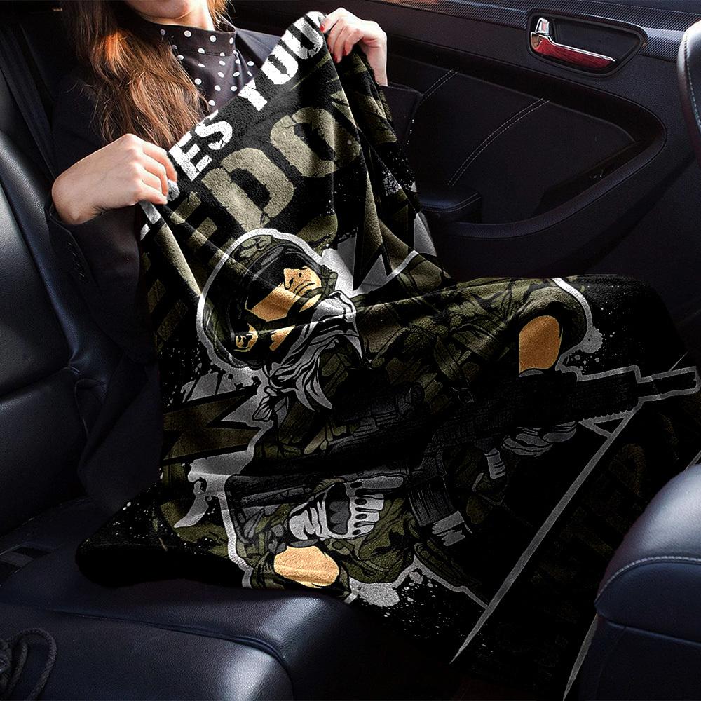 1pc THEIR LIVES YOUR FREEDOM U.S.VETERAN Throw Blanket Soft Flannel, Cozy All Season Polyester Perfect for Home, Office