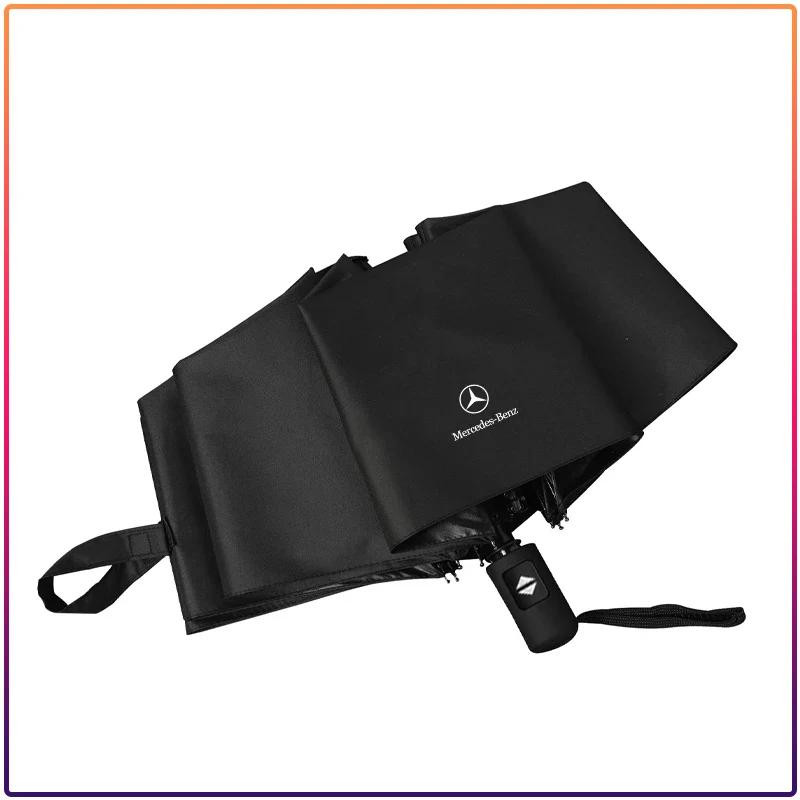 AABCI1 Windproof Automatic Threefolding Umbrella Car Logo Business Umbrella Caps For Mercedes Benz AMG W204 W213 W205 W211 W212 W176