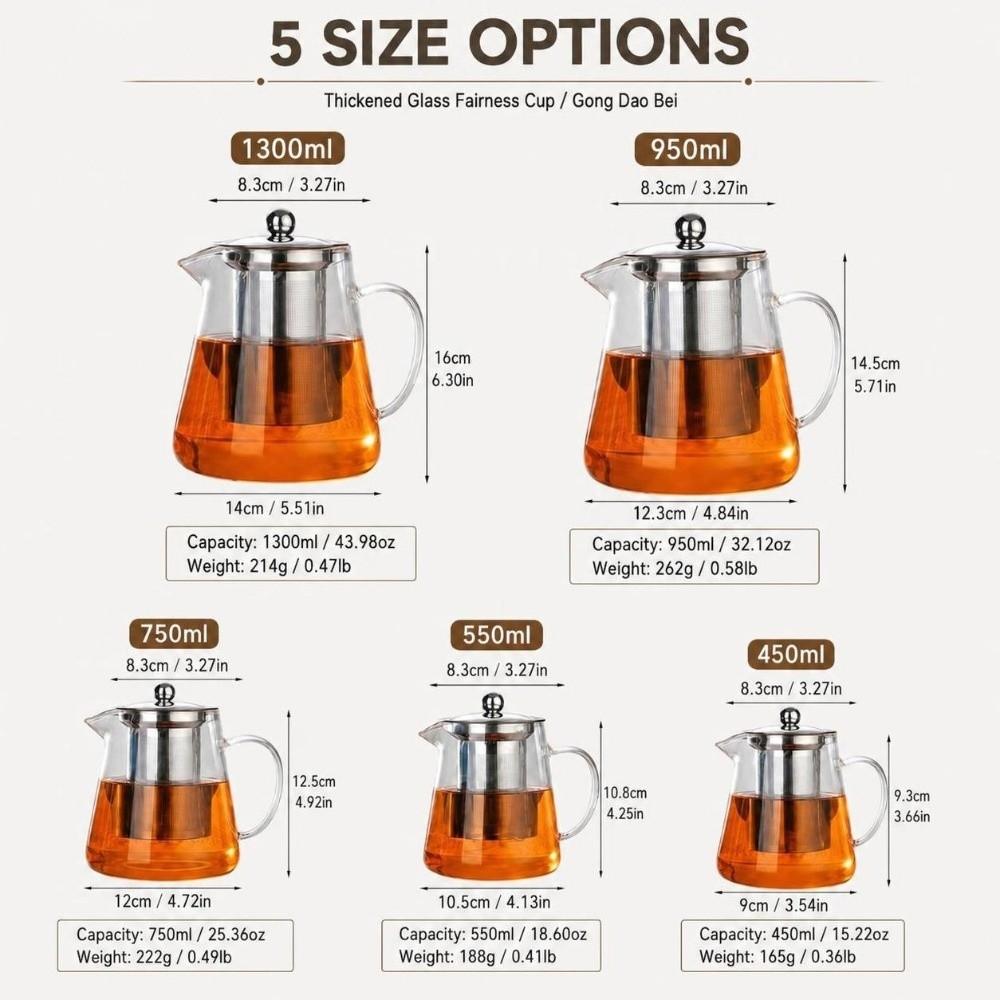 with Stainless Steel Infuser Clear Glass Tea Maker High Borosilicate Coffee Tea Pot Blooming Tea