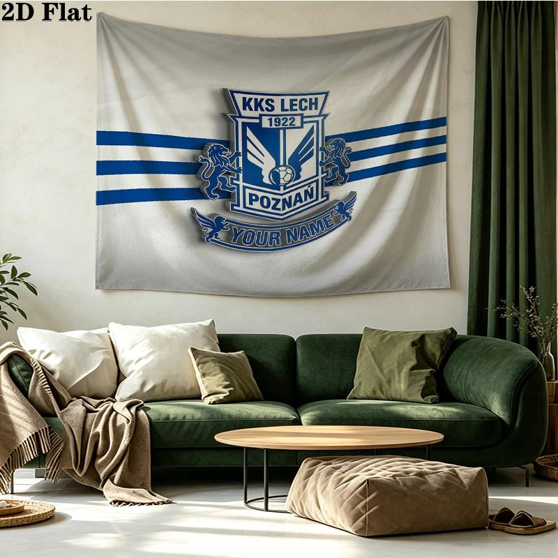 Custom Name Lech Poznan Printed Tapestry – Wall Hanging for Bedrooms, Dorms, and Home Decor