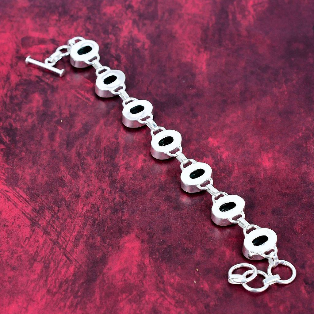 Green Apatite 925 Solid Sterling Silver Bracelet, Handmade Gemstone Bracelet Jewelry, Gifts For Wife Brand New Bracelet