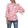 Summer Explosion Models Leopard Print Round Collar Nine Points Trumpet Sleeve T-shirt