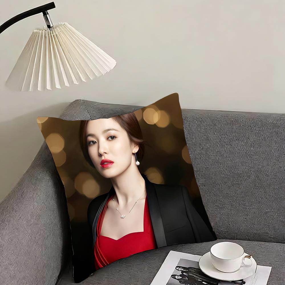 Song Hye - Kyo Cushion Cover Reversible Plush Pillow Cover – For car, sofa, bedroom, perfect as a gift.