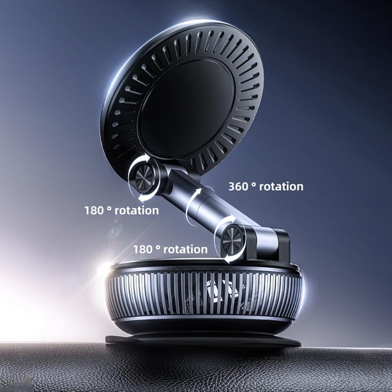 Rotating Magnetic Car Phone Holder Suction Cup Mount Stand for Phone 16 15 Mount Holder for Windshield and Dashboard