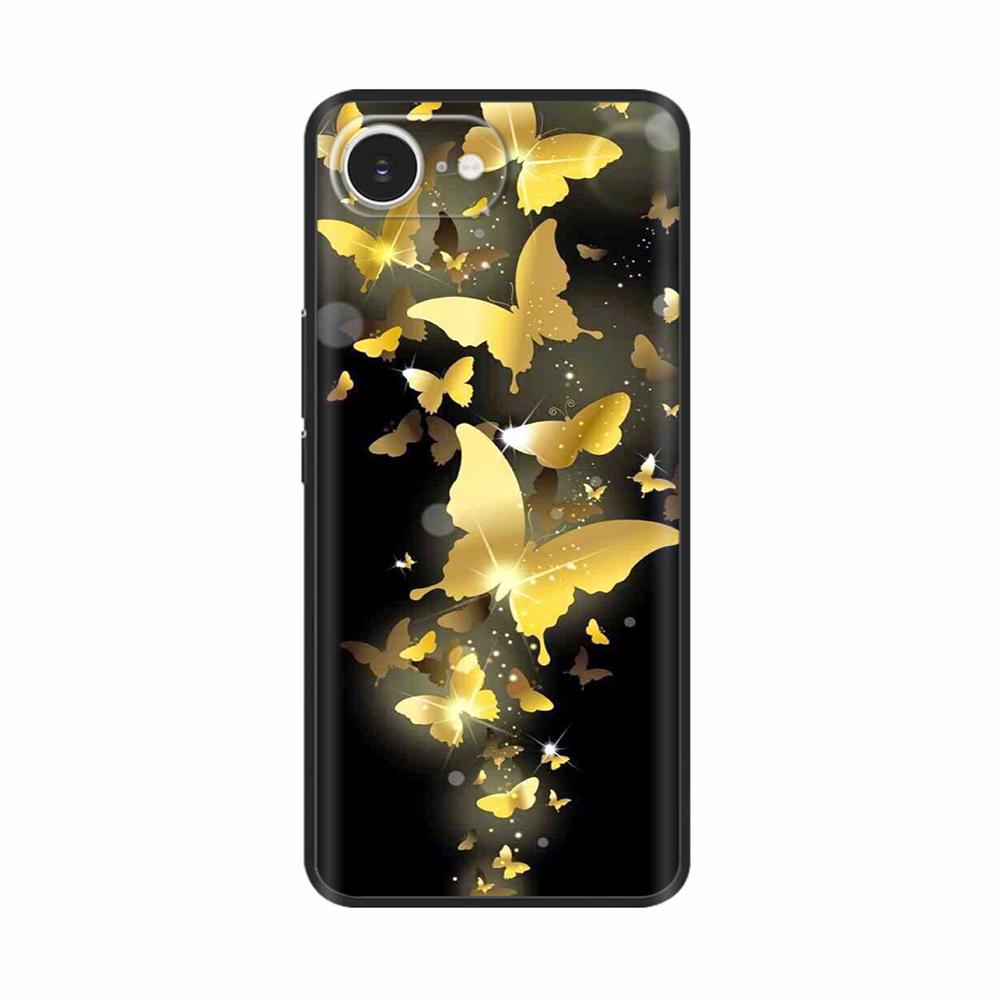 Luxus Silikon Hülle Für iPhone 16e SE 2025 Rückabdeckung auf Für Apple SE4 iPhone 16E A3409 Handy Hüllen Blumen Bemalte Hüllen Schale