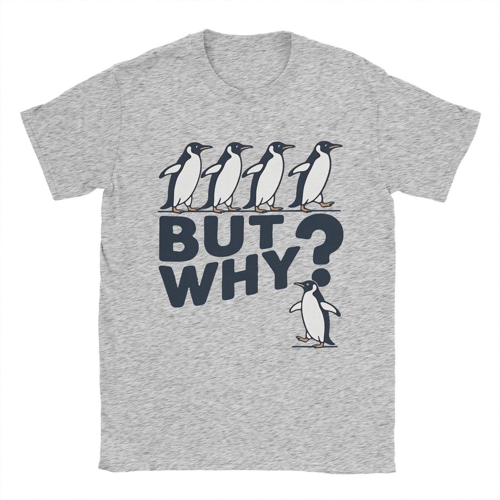 Streetwear T Shirt Beach But Why Penguin Nihilist Penguin TShirts  Pure Cotton Tshirt for Man Casual Cheap Short Sleeve Tops