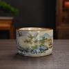 Exquisite chinesische Ru-Ofen-Teetassen, handgefertigte Keramik-Tassen mit Krakelee-Glasur, verwendet für Teeverkostung, Zen-Tee, Meistertasse und Gästetasse