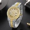 Luxury Men Watches Diamond Golden Watch Ladies Wrist Watch Rhinestone Hip-hop Diamond Bracelet Watch male Clock Relogio Feminino