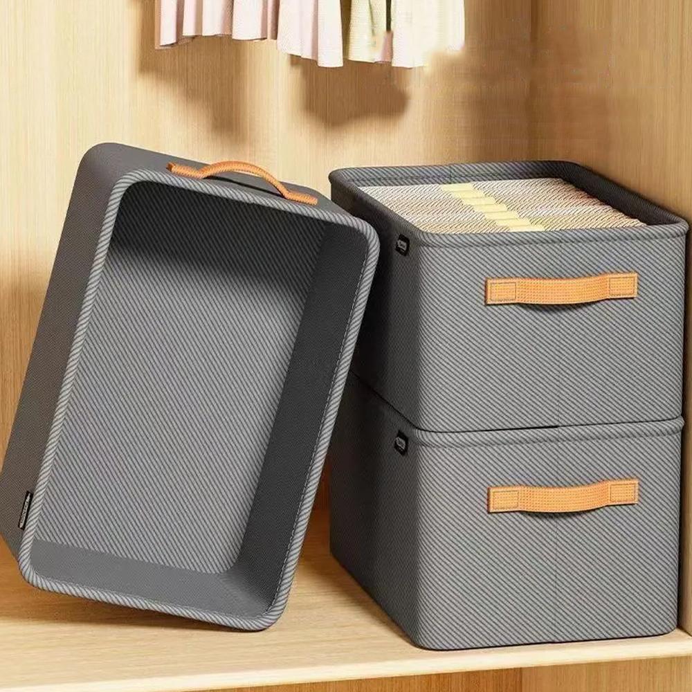 Wardrobe Organizer Box Foldable Storage Box Versatile Thickened Pants Sweater Storage Basket with Handle&Steel Frame Household