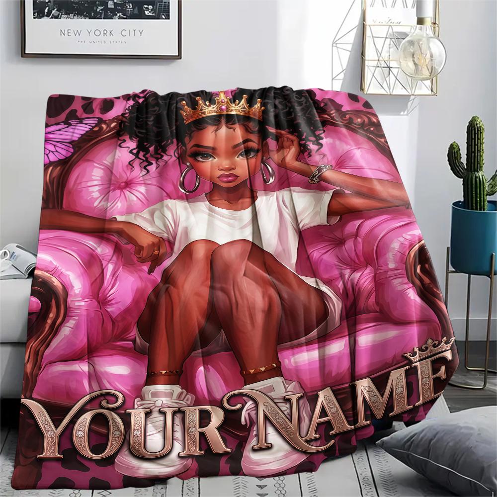1PC Custom Name Glittery Night Patterned Flannel Blanket Suitable For All Seasons for Home Decor Warmth and Comfort Gifts Holiday Present_lx
