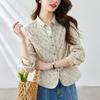 Floral Top for Women Long-sleeved Spring Clothes Updated Printed Top Short Small Design Top
