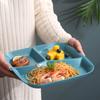 Food Fruit Salad Divided Plate Three-Grid Western Compartment Plate Diet Meal Plate Food Tray Kitchen Dinnerware