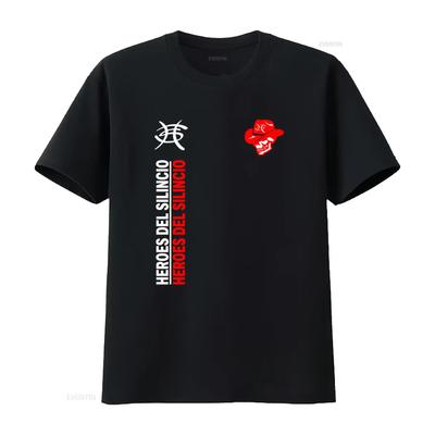 Nové HEROS DEL SILENCIO Rocková Kapela Lebka Potlač Čierne Pánske Tričko Dostupný vo Veľkostiach S M L XL 2XL Vintage Prané Priedušné
