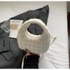 Bubble cotton bag Korean version trendy fashion dumpling bag 2025 summer new cotton clothes pleated rhombus shoulder bag