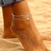 Single-piece Silver Double-layered Heart Anklet. A Unique and Simple Beach Accessory, Suitable for Seaside Vacations and Leisure