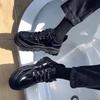 Quan Zhilong Plattform Dad Schuhe Jungen Hongkong Stil ins Sport-Board Schuhe Britische schwarze ulzzang kleine Lederschuhe