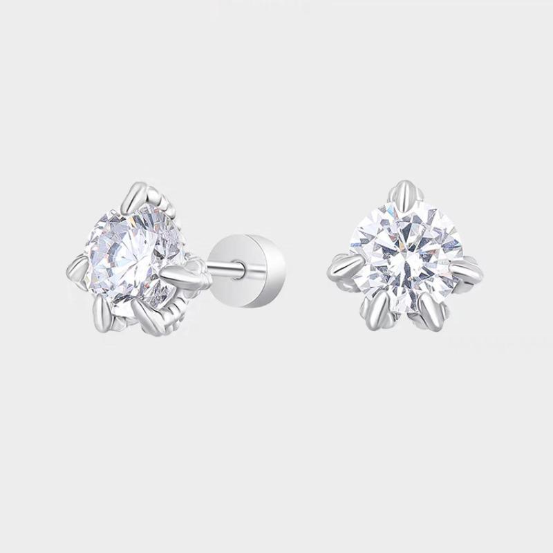 Dragon Claw Zirconia Stud Earrings for Nails of The Ear Hole - Men's Flash Diamond Ear Bar Studs - High-End Earpiece Studs Ear Jewelry