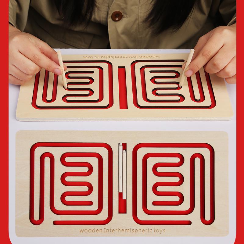 Wooden Educational Puzzle Maze: Enhances Fine Motor Skills & Color Recognition