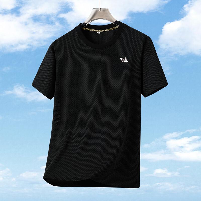 Xiaofu Men's Cool-Feel Round Neck Short Sleeve T-Shirt