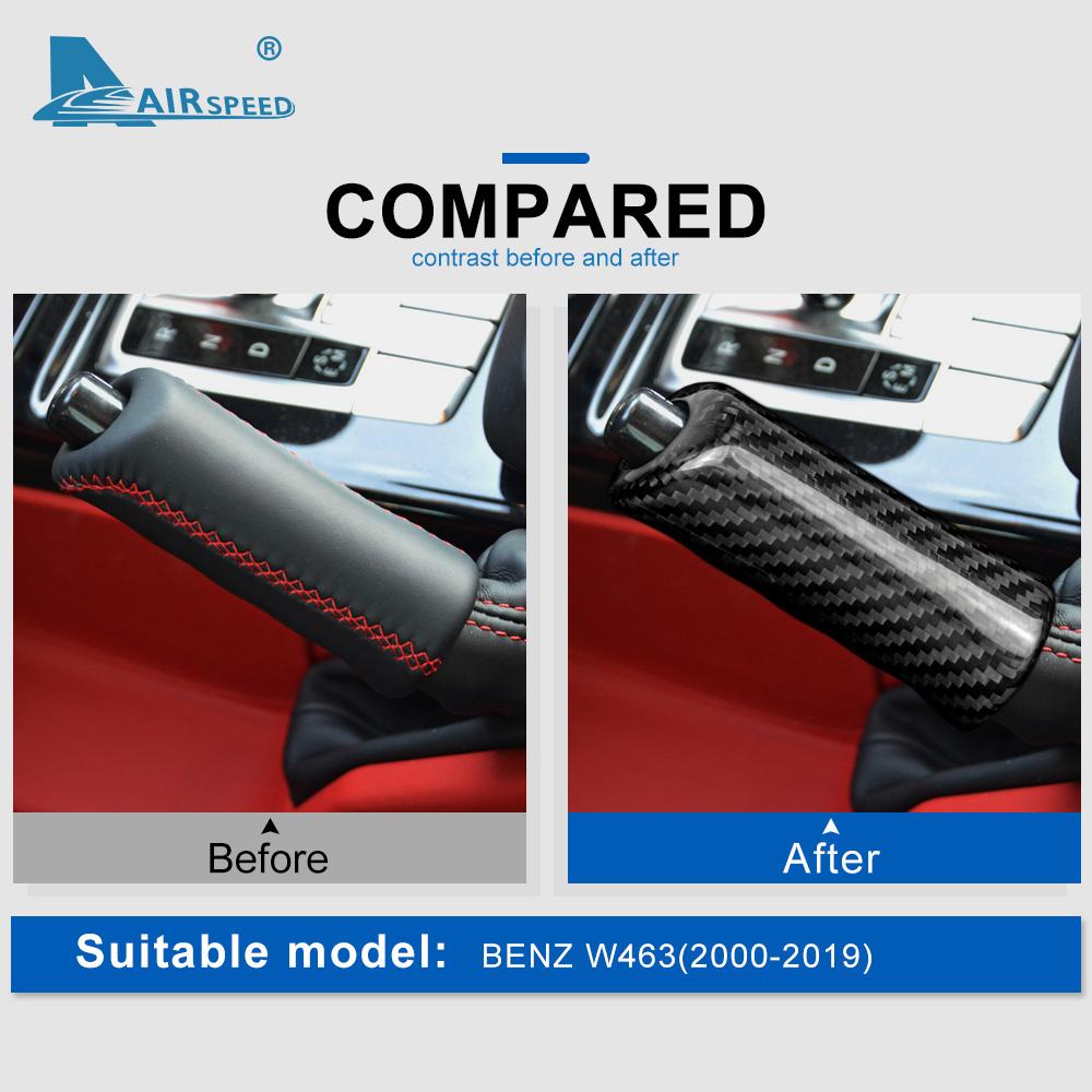 Real Hard Carbon Fiber Cover for Mercedes Benz G Class W463 2000-2019 Car Handbrake Grips Sticker Interior Trim Accessories