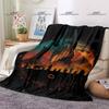 Classic Movie Elements Decorative Flannel Thin Blanket Horror Eye of Sauron Pattern Blanket Portable Home Travel Office Blanket