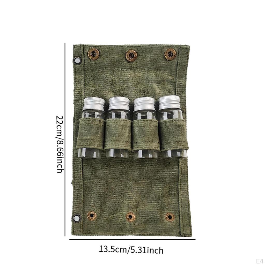 Camping Spice Container -KIT Travel Bag with A Carrying Holder Glass Glasses for