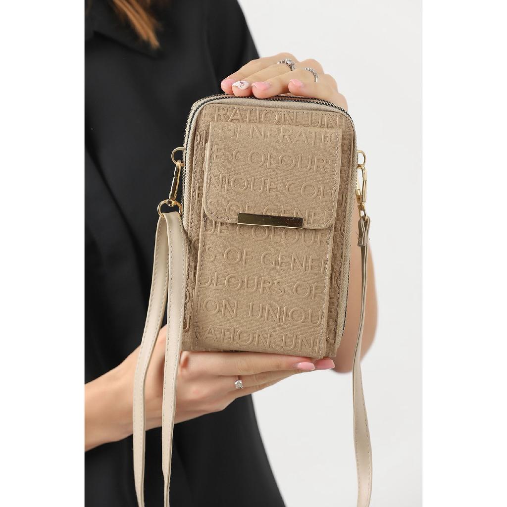 Unique Market Schwarze Damen-Handy-Umhängetasche mit 3 Fächern