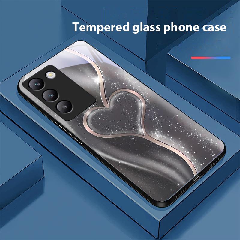 Gradual Love Big For Y72 33S 11 03 36 96 Lite 35 16 Iqoo 12 V40 SE 5G 29 40 21 30 X80 Pro Vivo Tempered Glass Phone Case Black