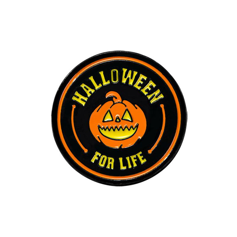 

Classic Halloween For Life Enamel Brooches Spooky Pumpkin Head Pattern Round Pins Horror All Saints Day Badge