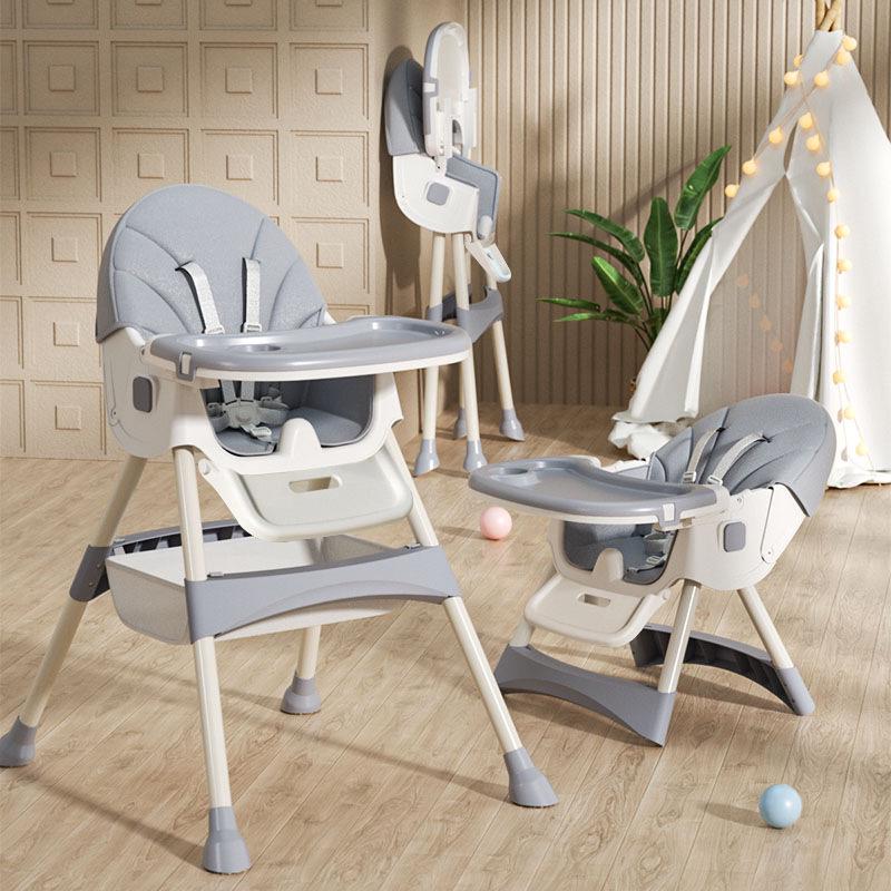 Foldable Portable Baby High Chair with Wheels - Adjustable & Modular Dining Seat for Children