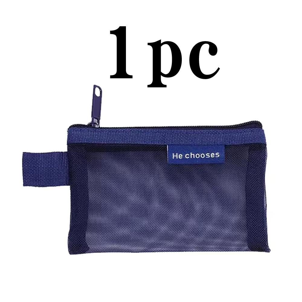 Mini Square Mesh Storage Bag Portable Money Earphone Data Cable Chargers Bag ID Credit Card Holder Zipper Pouch Travel Organizer