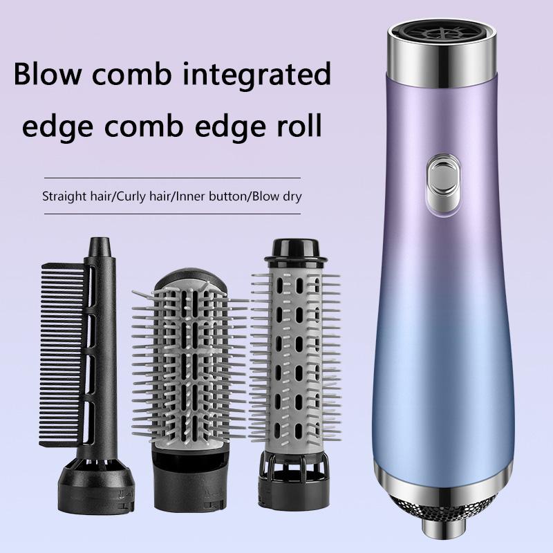 3-in-1 Haartrockner Tragbarer Kamm Ionischer Haarstreckbürste Heißluft Locken für Haarroller Föhn Schnelltrocknender Haarwickler Lockenwickler