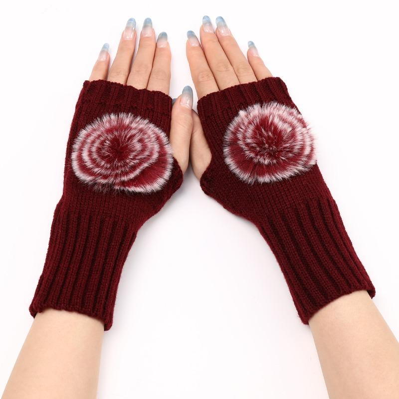 Botvotee Sleeves for Women Y2k Accessories Fingerless Gloves Arm Warmers Winter Black White Cute Knit Fashion Hands Free Gloves
