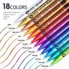 18Color Metallic Paint Pens 07mm Glitter MarkersSuper Golden Acrylic Markers for Rock Painting Stone Ceramic Fabric Pebbles
