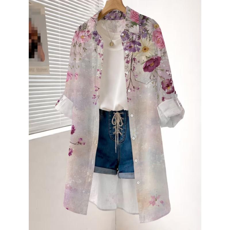 Autumn and winter women's casual long shirts