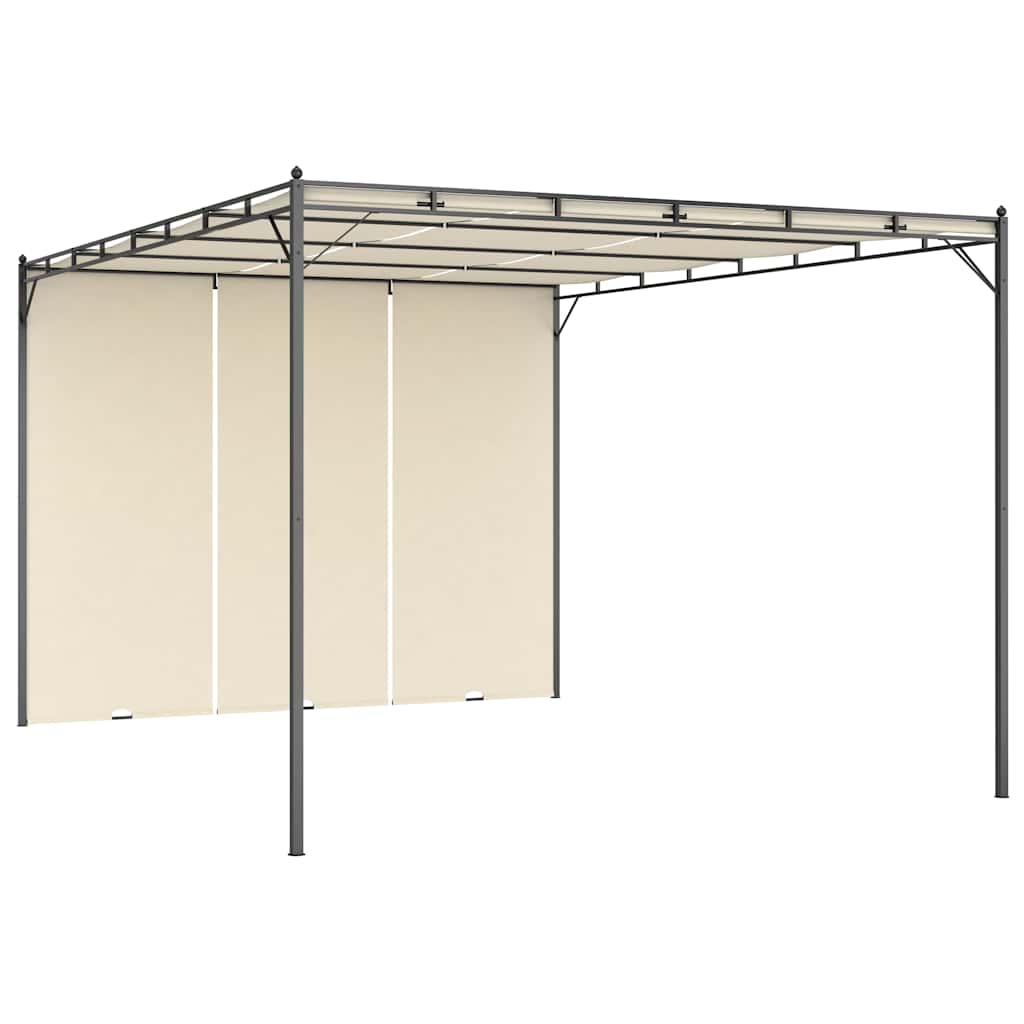 vidaXL Gartenpavillon mit Seitenvorhang 4x3x2,25 m Creme creme