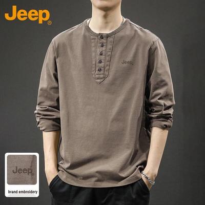 Men's Retro Henley Long-Sleeve T-Shirt