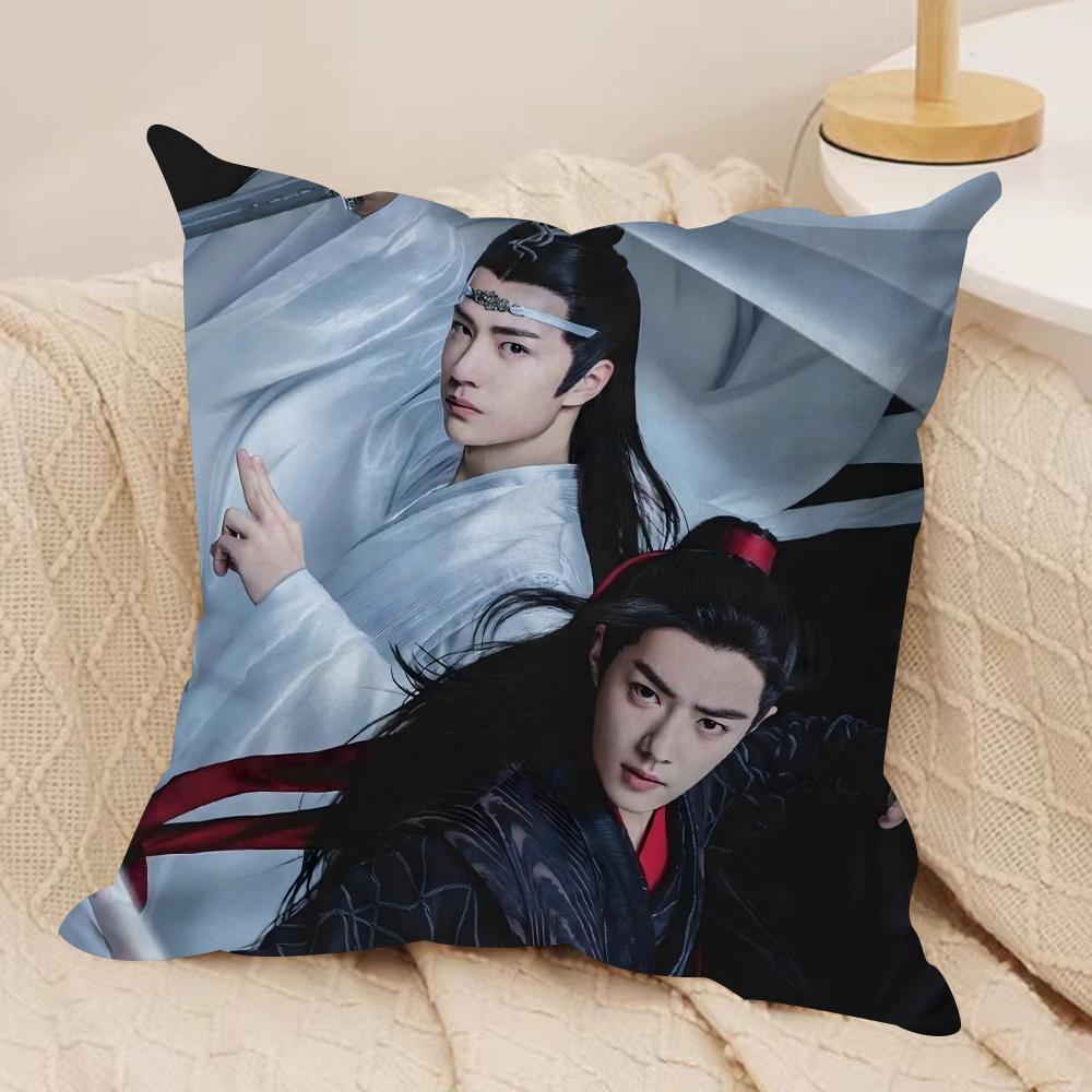 W-Wang Yibo Kissenbezug Weicher Plüschstoff Beidseitig Bedruckter Sofakissenbezug für Alle Jahreszeiten Heimdekoration Geschenk