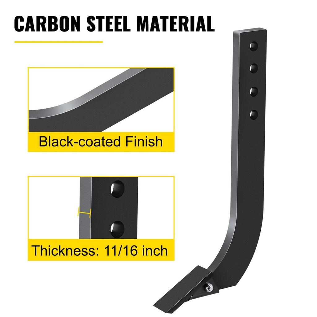 Box Blade Shank, 18" Scarifier Shank, 4 Holes Box Scraper Shank, Ripper Shank with Removable Tapered Teeth and Pins, Adjustable Shanks Assembly for
