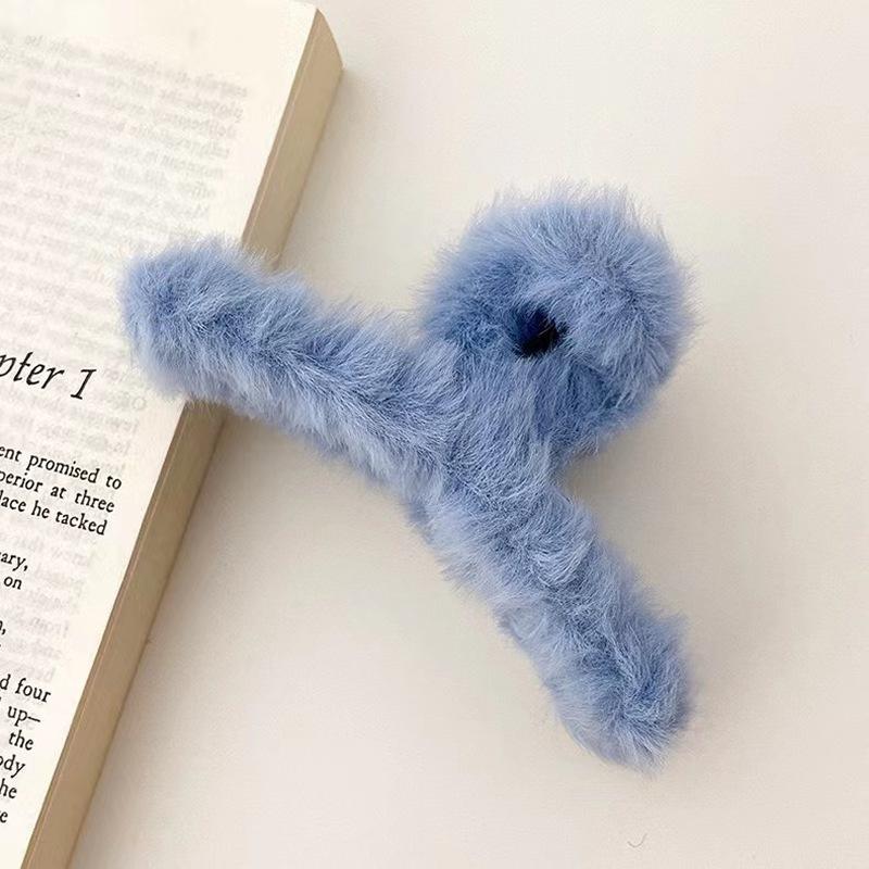 

Жіночі плюшеві кігті для волосся Осінь-зима Заколки для волосся Краби для волосся М які затискачі для волосся Аксесуари для волосся Шпилька синій