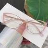 European American Stylish Glasses Women Cat Eye Shape Anti Blue Light Women's Glasses Frames  Decorative Glass