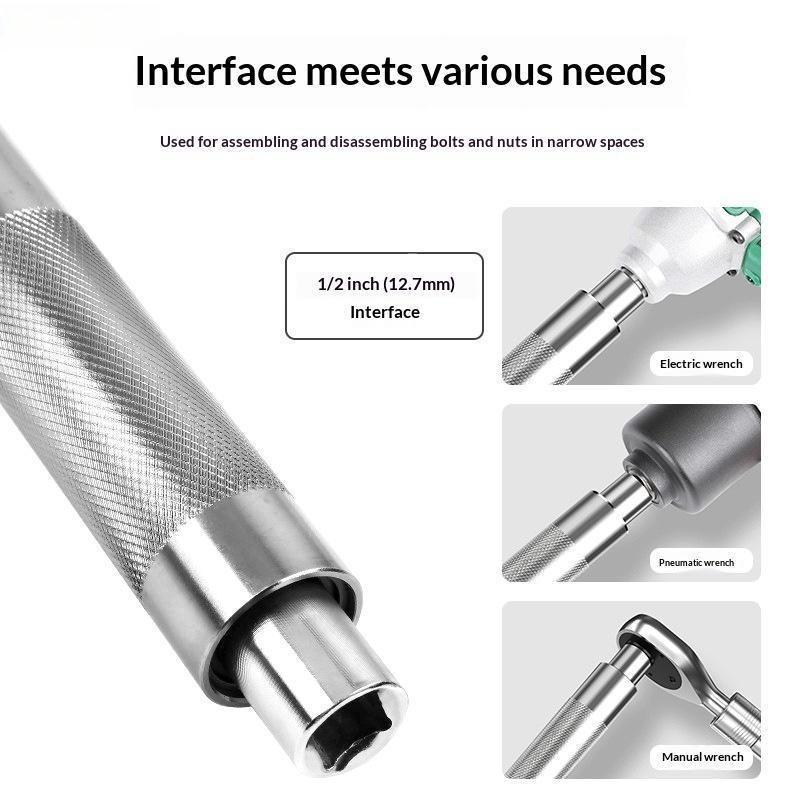 1/2 Inch Four-wheel Alignment Angle Adjustment Electric Extension Car Wrench Self-contained Ratchet Extended Wrench