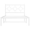 Metal Bed Frame with Headboard White 100 x 190 cm