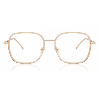 Full Rim Square Transparent Brown Rose Gold Smartbuy Collection Nielsen Mtr 94e Fashion Unisex Eyeglasses