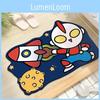 Ultraman Monster Rocket Pattern Cartoon Bath Mat Waterproof Silicone Quick Dry Bathroom Floor Decor
