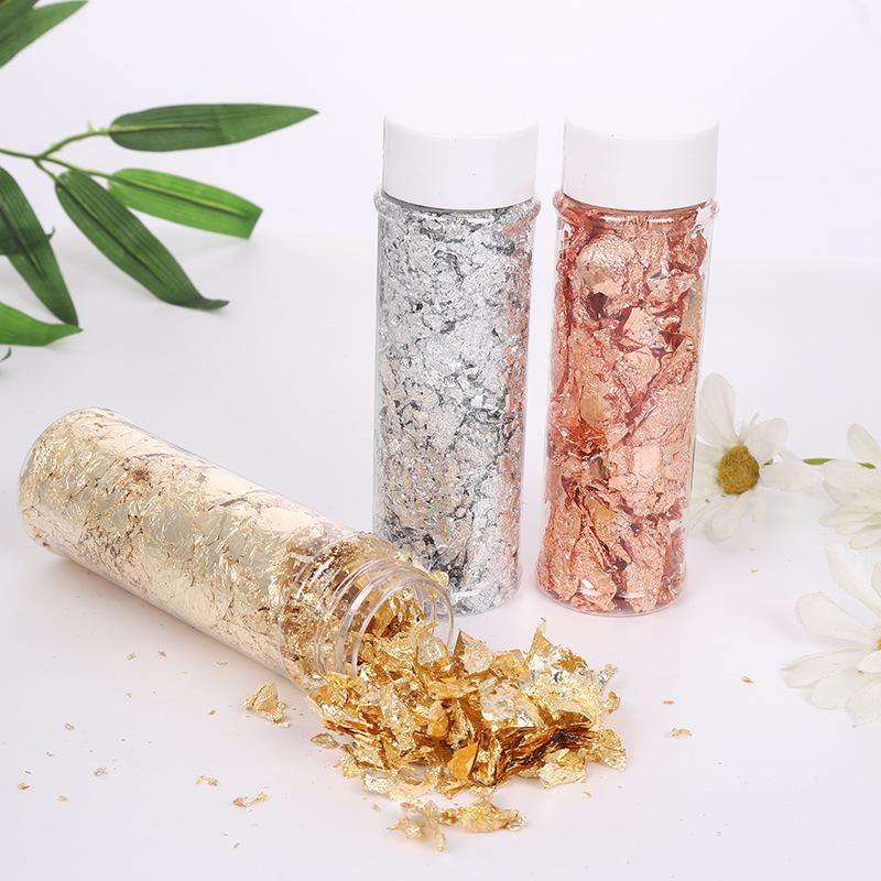High-Quality Gold & Silver Foil Flakes for Candles, Nail Art, and Painting Decoration
