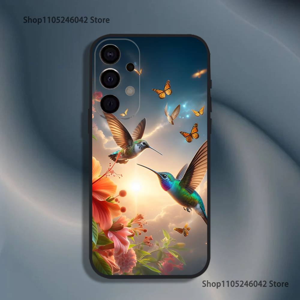 Colorful Bird Hummingbird For Samsung Phone Case S26,S25,S24,S21,S22,S23,S30,Ultra,S20,Plus,Fe,Lite,5G Black Cover
