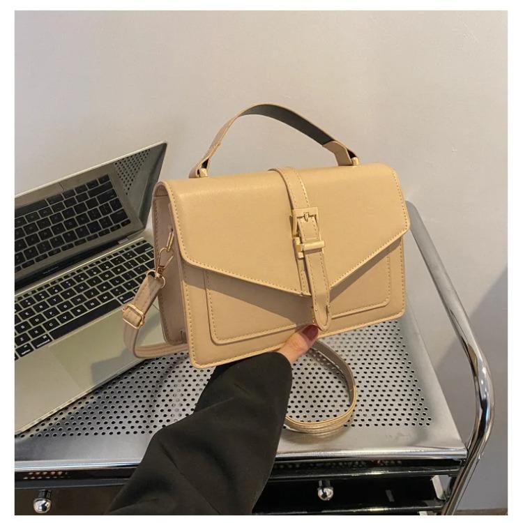 

Однотонная сумка через плечо для женщин, модные сумки с пряжкой, маленькая квадратная сумка-клапан