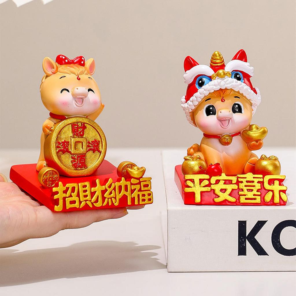Zodiac Horse Desktop Phone Stand Chinese New Year Gift National Trend Mascot Figurine