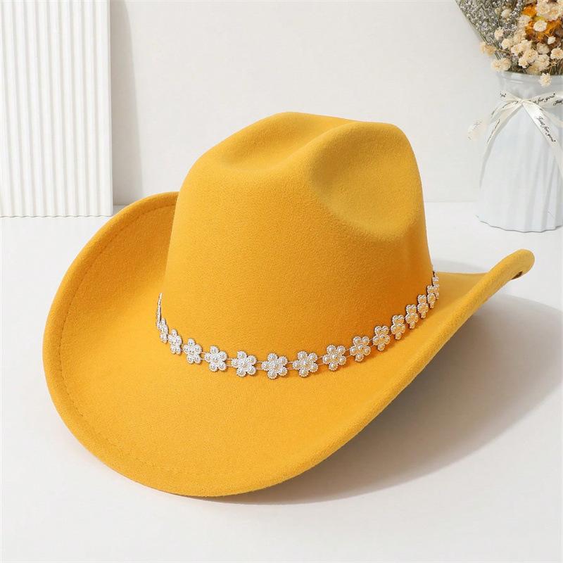 Western cowboy hat, high-quality woolen fabric, suitable for European and American festivals, parties, and stage performances, unisex, simple and